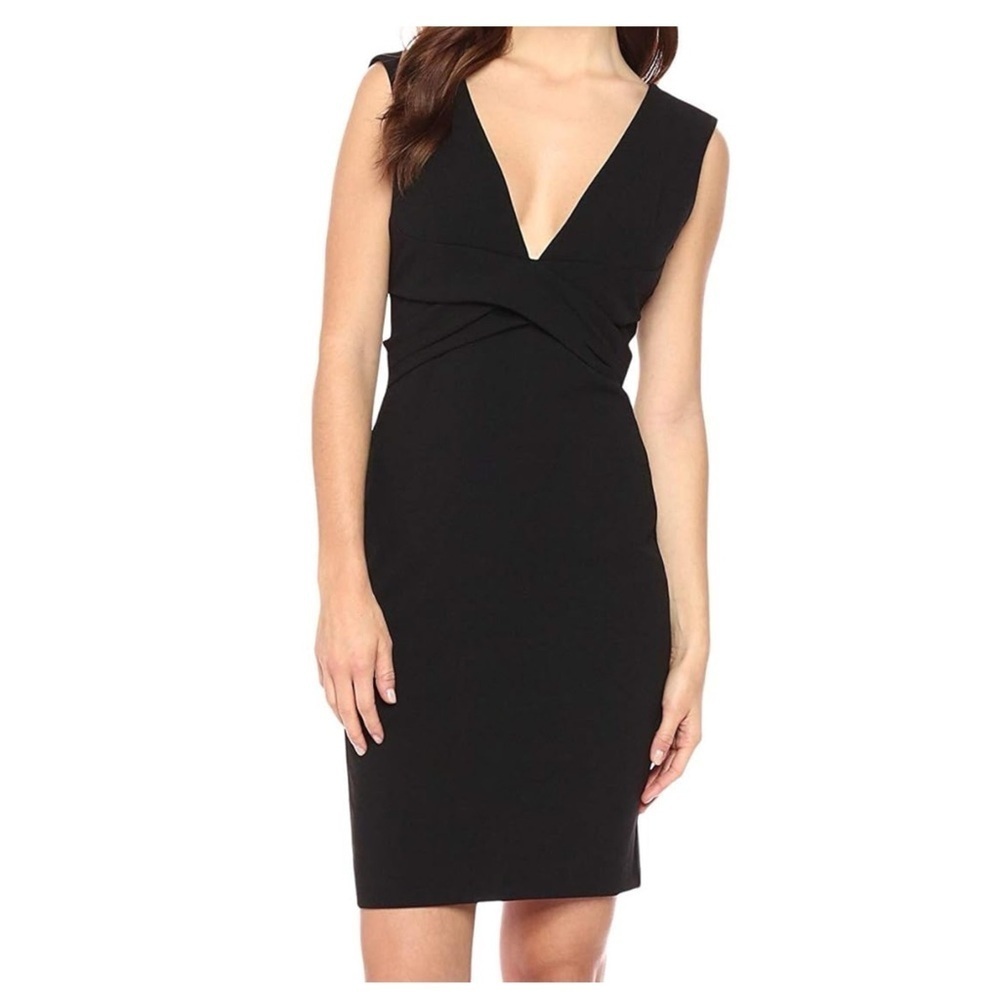 Bebe Little Black Dress with Plunging Deep V Neckline black 4 NEW